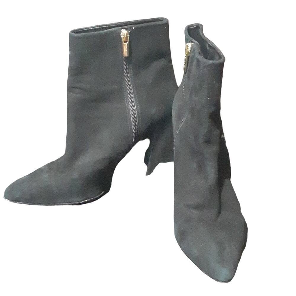 Vince Camuto Women's Tremlin Leather Black High Heel Boots Side Zip 10M